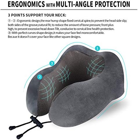 TALLGO Travel Pillow with Memory Foam Support