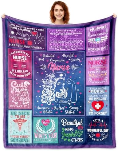 Nurse Themed Throw Blanket 60x50 Inches
