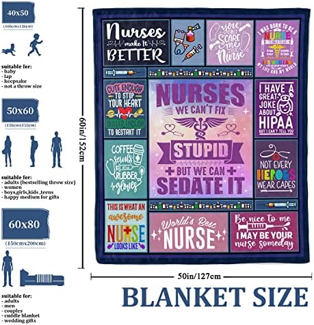 Lviliss Nurse Throw Blanket 50x60 Fluffy RN Gift