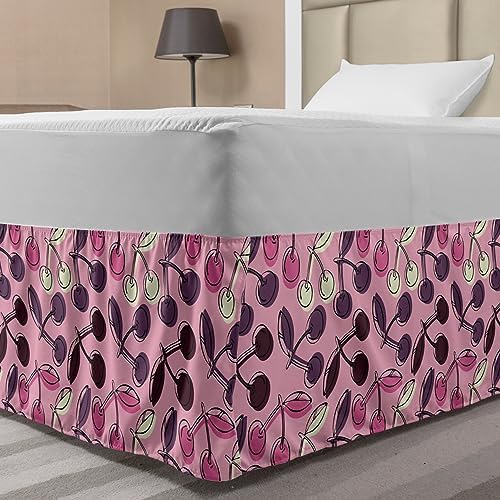 Ambesonne Pastel Cherry Branches Bed Skirt TwinTwin XL Pale Pink