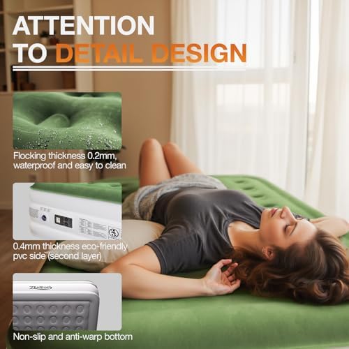 Zearna Air Mattress Queen with Built-In Pump
