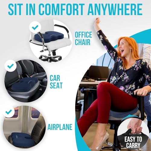 FORTEM XL Memory Foam Chair Cushion with Back Support