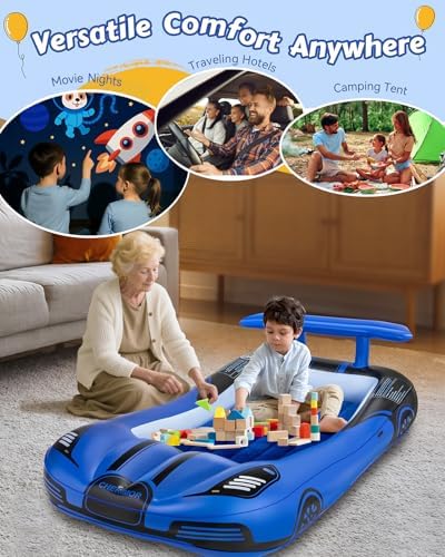 CHERIMOR Inflatable Toddler Travel Bed with Carry Bag and Safety Bumpers