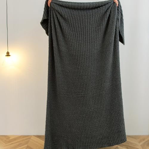 VBC Baby Fluffy Reversible Throw Blanket - Graphite 28x40 1