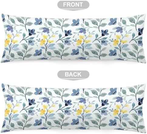 YUDILINSA Watercolor Floral Body Pillow Cover 20x54
