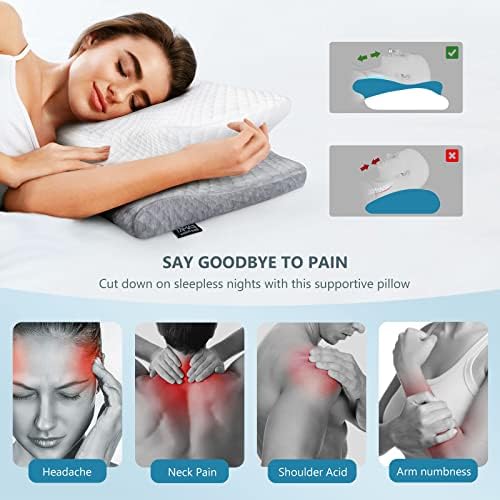 ZAMAT Adjustable Cervical Memory Foam Pillow for Neck Pain Relief