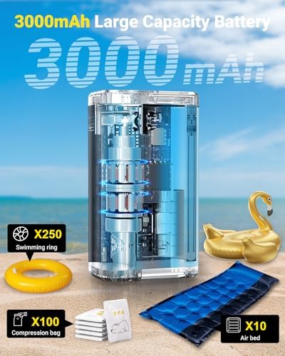 OMQ Portable Air Pump with Camping Lantern and LED Display