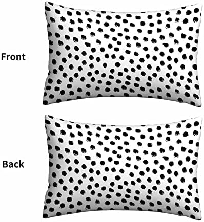Mugod Throw Pillow Cover Black Polka Dots 20x30 Inch