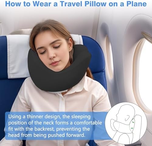 Jiaao Travel Neck Pillow with 3D Eye Mask and Ear Plugs