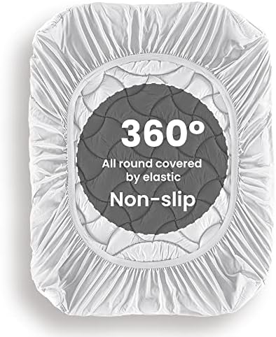 SLEEP ZONE Cooling Cal King Mattress Topper Silver Grey 1