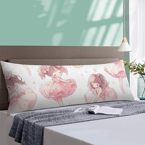 Pink Glitter Ballerina Body Pillow Case 20x54inch