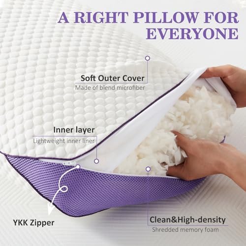 HOMELAB Adjustable Memory Foam Body Pillow with Cooling Cover