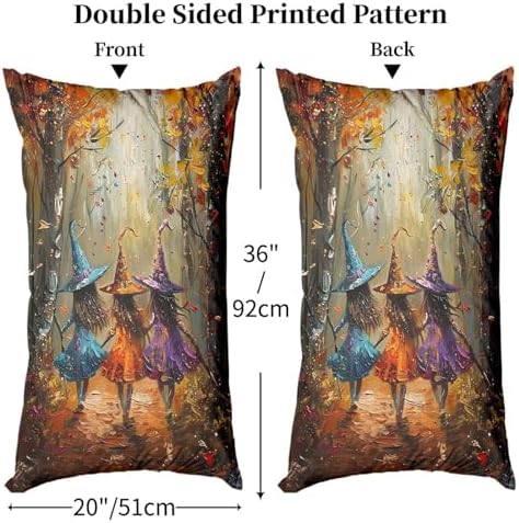 Halloween Pillow Covers Set of 2 Witchy Forest Design