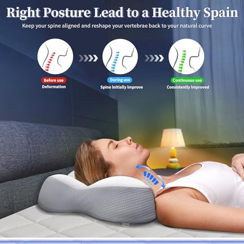 Mixiniso Cervical Pillow for Neck Support and Spinal Alignment