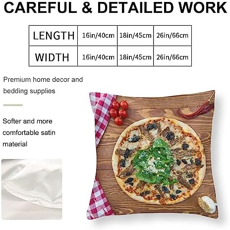 16x16 Food Pizza Pillow Cover Satin Throw