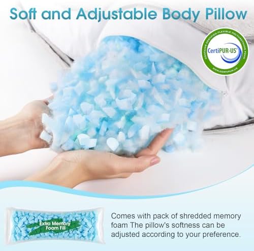 TranquilRelax Body Pillow C-Shaped Memory Foam Support Pillow