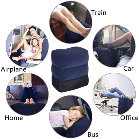 MYFON Inflatable Travel Foot Rest Pillow with 2in1 Storage Bag