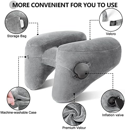 Sunany Travel Neck Pillow with Velour Cover and Drawstring Bag 1