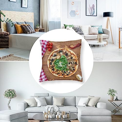 16x16 Food Pizza Pillow Cover Satin Throw