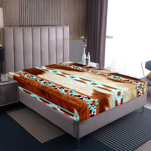 Castle Fairy Cowhide Print Twin Fitted Sheet with Pillowcase