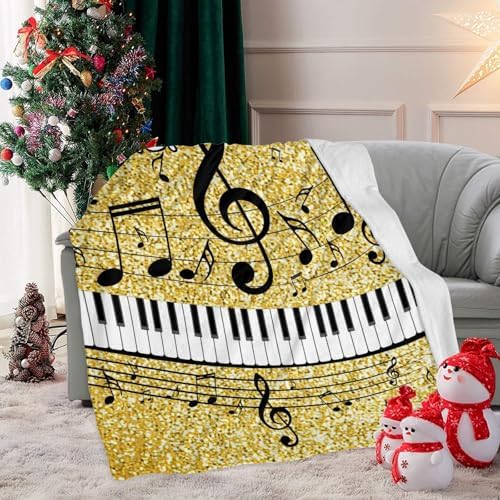 Custom Blanket with Name Music Piano Nursery Throw 30X40inch