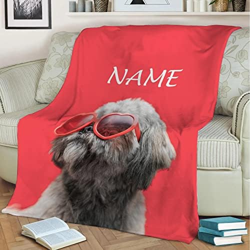 Customized Throw Blanket with Photo and Funny Message for Pet Lover Gifts