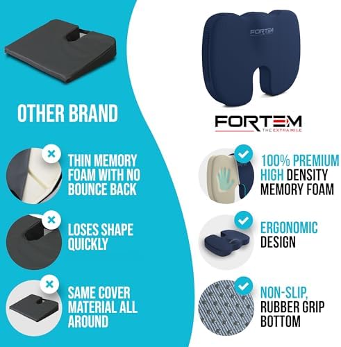 FORTEM XL Memory Foam Chair Cushion with Back Support