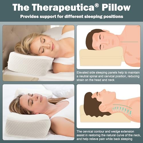 Therapeutica Cervical Foam Pillow - Back and Side Support Firm and Large