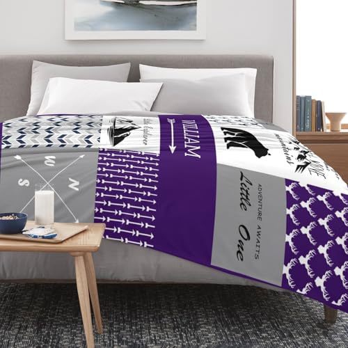 ZAACUSTOM Flannel Throw Blanket with Name Personalized for Baby Adults