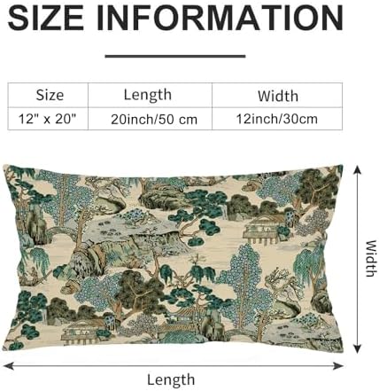 TOKILIAR Chinoiserie Throw Pillow Covers Set of 2 12x20 Green