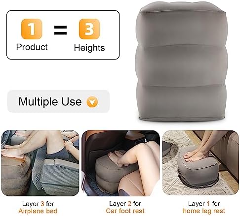 Maliton Inflatable Travel Foot Rest Pillow for Kids and Adults