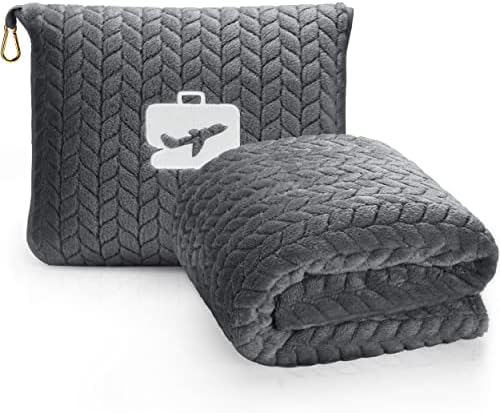 EverSnug Premium Travel Blanket Pillow - Grey