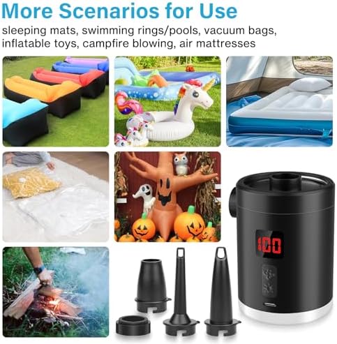 Lytool Rechargeable Air Pump with LED Light 4000mAh Portable for Inflatables