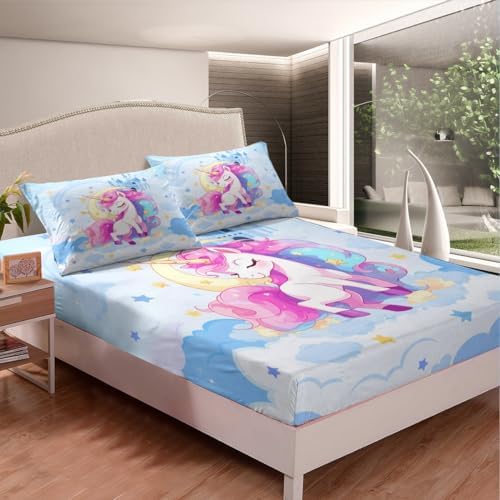 Castle Fairy Unicorn Kids Full Size Sheet Set