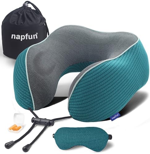 napfun Travel Neck Pillow with Memory Foam Support 1