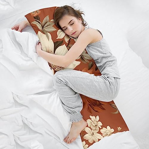 MaSiledy Body Pillow Cover Terracotta Floral 20x54