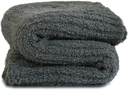 VBC Baby Fluffy Reversible Throw Blanket - Graphite 28x40 1