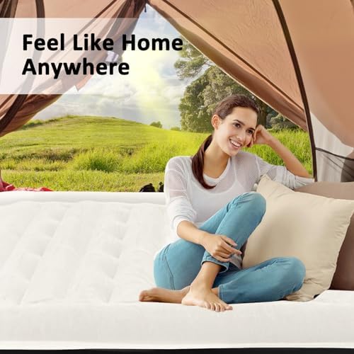 Vinitin Queen Air Mattress with Built in Pump 18 Elevated Black