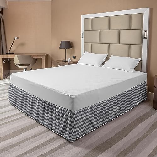 Ambesonne Grey Chevron Bed Skirt - Queen Size