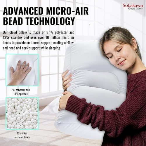 Sobakawa Cloud Pillow - Contoured Support Pillow for Neck and Head