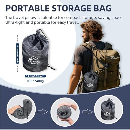 SKYTRAX COMF Travel Pillow with Extra Large Hood