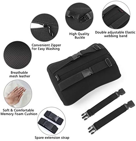 Aukee Memory Foam Car Neck Pillow with Leather Cover Black 1PC