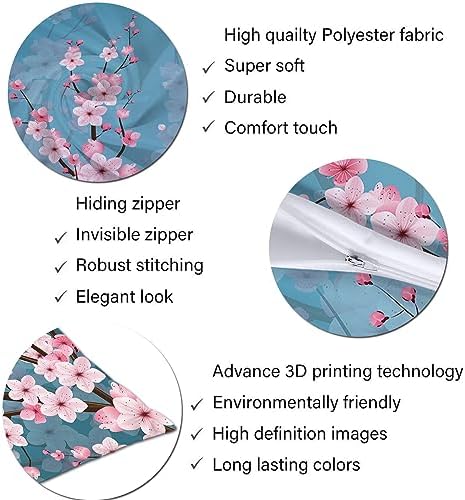TOKILIAR Cherry Blossom Queen Pillowcase Set of 2