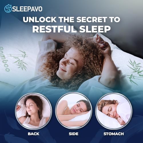 Sleepavo Adjustable Cooling Pillows Set of 2 Queen Size