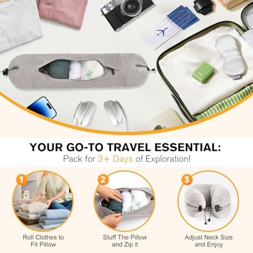 DreamShore Travel Pillow Zipper 20 No Filler Fits 3 Days
