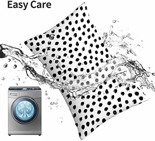 Mugod Throw Pillow Cover Black Polka Dots 20x30 Inch