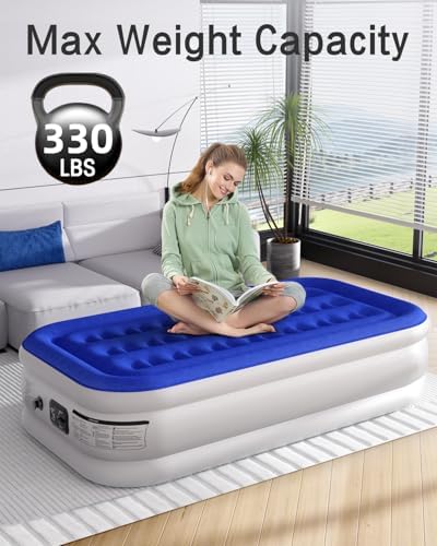 Xsleep Twin Air Mattress with Built in Pump 330 lbs Max