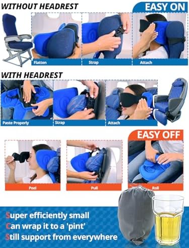 Sarisun Travel Pillow with 3D Eye Mask and 360 Support 1