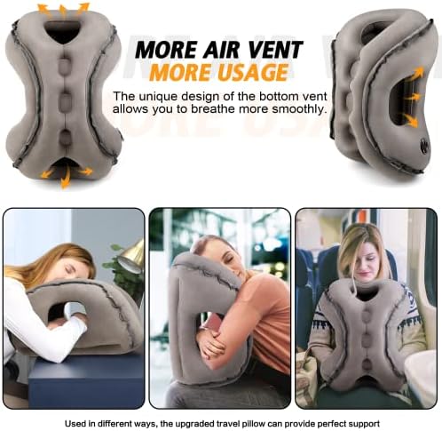BLABOK Inflatable Travel Pillow with Eye Mask and Earplugs