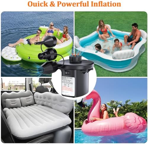 PULIDIKI Rechargeable Air Pump with 3 Nozzles